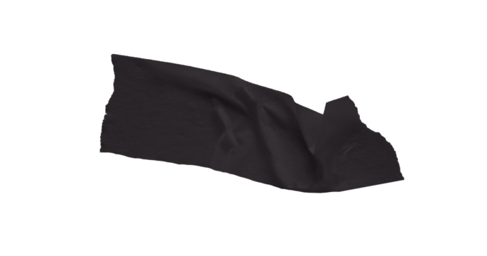 Black masking tape, plastic scotch on a transparent background.