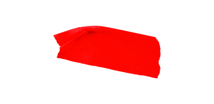 Red masking tape, plastic scotch, on a transparent background.