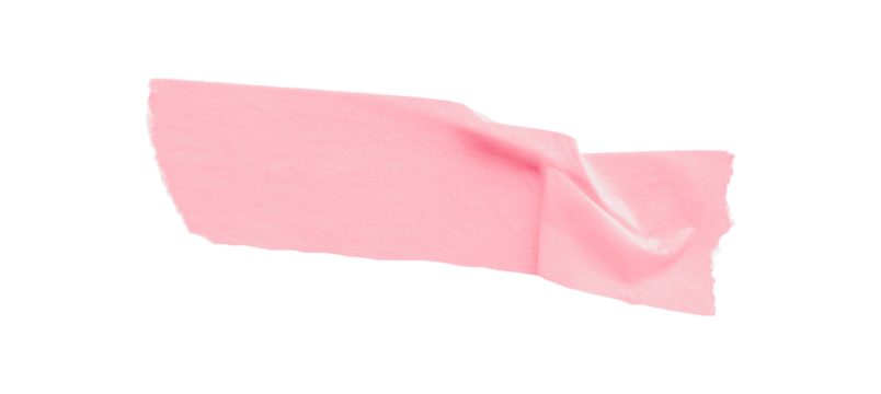Pink masking tape, plastic scotch, on a transparent background.