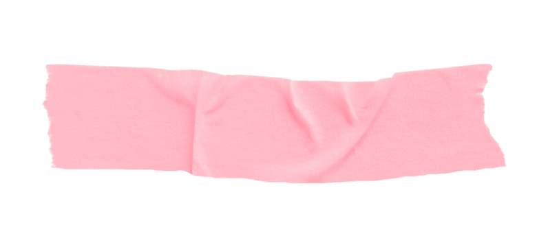 Pink masking tape, plastic scotch, on a transparent background.