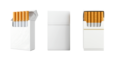 Blank White Cigarette Pack Mockup isolated on transparent background