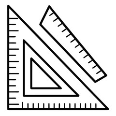 Geometric tools triangle ruler and straight edge
