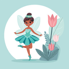 cute, art, wings, illustration, magic, cartoon, character, fairytale, fairy, dress, design, purple, girl, flying, flower, dream, delicate, enchantment, fantasy, creativity, child, glow, charm, happine