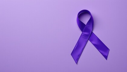 Create an image to raise awareness for International Epilepsy Day, featuring a purple ribbon on a purple background