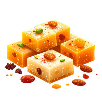Traditional Indian Cham Cham Sweet &mdash; Modern Vector Style