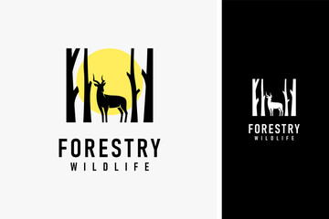 Forest deer logo symbol icon design