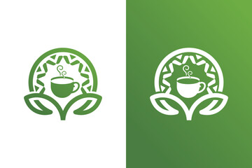 Tea brand simple minimalist logo design vector