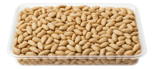 Rectangular tin box housing dried black trumpet mushrooms, with their distinctive funnel shape and charcoal gray color