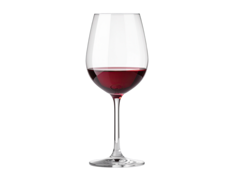 A Clear Wine Glass Filled With Red Wine On A Transparent Background Isolated Studio Shot