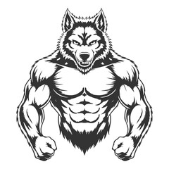 Obraz premium a wolf with a muscular body