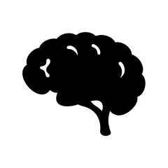 Human brain silhouette icon for intelligence and mental power Vector, illustration