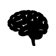 Human brain black silhouette graphic symbol of intelligence Vector, illustration