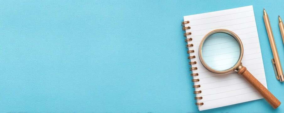 document manager, checking corporate file, Analyzing Business Agenda - Magnifying Glass on Agenda Sheet with Copy Space for Text, Symbolic Business Metaphor