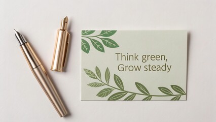 Elegant stationery with motivational quote and greenery design, perfect for eco-friendly and nature-inspired themes