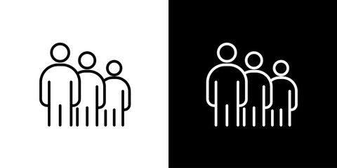 Modern outline vector icon representing a cohesive group of people, a professional team, or a growing user community, ideal for digital interfaces and web applications
