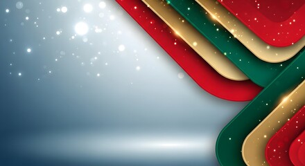 Luxury Wavy Christmas Background with Gold Accents