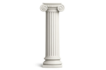 Naklejka premium White ionic order column creating a classical architectural element or ancient greek and roman design on transparent background