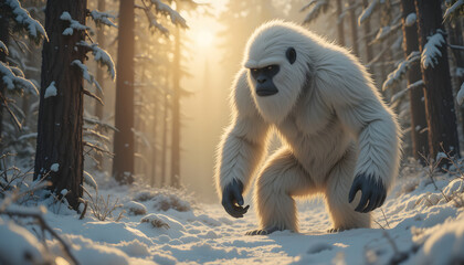 the snowbound yeti/ cryptozoology 4k pc wallpaper 
