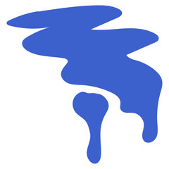 Illustration of Dripping Blue Paint Blob