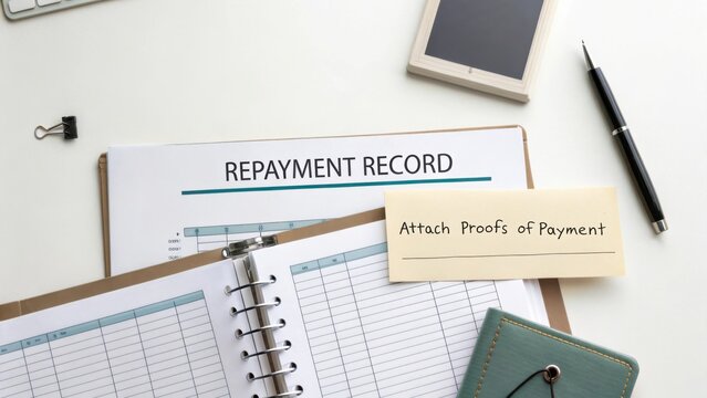 Detailed repayment record template with financial tools and reminders for organizing payment documentation effectively