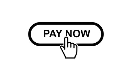 Pay Now Button with Hand Cursor Icon