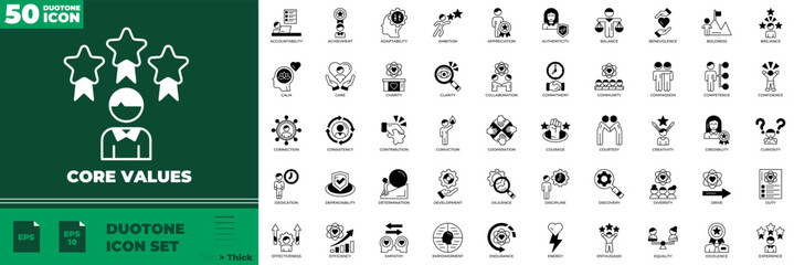 Core Values Duotone Editable Icons set.