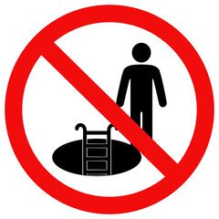 Do Not Enter Confined Space Sign ,Flat vector illustration design isolated on white background