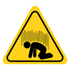 Confined Space Sign, Underground structures reservoirs and other places with limited space. Hazardous conditions, such as lack oxygen, presence toxic gases. Flat vector illustration design isolated