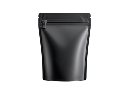 Black zippered pouch, smooth, glossy