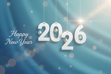 stylish happy new year 2026 card design with vertical number layout