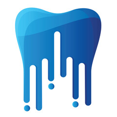 Abstract blue tooth logo — dental care and technology concept vector design