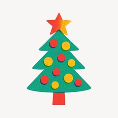 Fototapeta premium Colorful festive Christmas tree illustration.