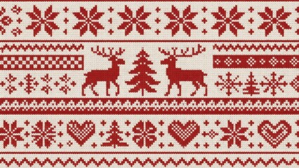 Festive Nordic winter pattern desktop wallpaper