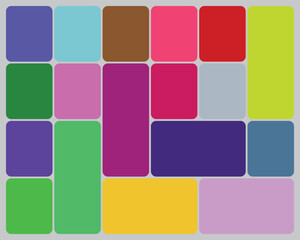 Vibrant abstract pattern of rounded rectangles in a mosaic style arrangement