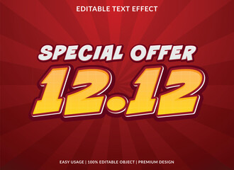 1212 sale promotion text effect template design use for business brand and promotion background	