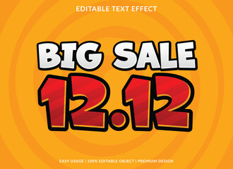 1212 sale promotion text effect template design use for business brand and promotion background	