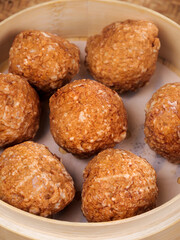 Specialty Braised Meatballs in Bowl - Gourmet Protein Balls for Banquet Dining