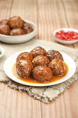 Braised Meatballs in Sauce - Traditional Specialty Dish for Fine Dining and Banquet Service
