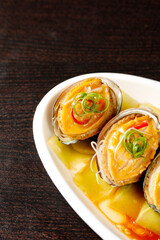 Steamed Abalone with Vermicelli Noodles - Traditional Chinese Seafood Dish