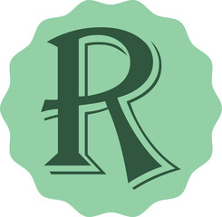 Elegant and creative letter R vector in a stylish modern font. Perfect for logos, typography art, branding, posters, education designs, and decorative alphabet graphics for professional use.