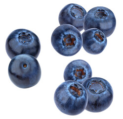 fresh and ripe deep blue blueberries isolated on a solid transparent background, showcasing detailed texture and natural bloom, captured in a vibrant photograph.