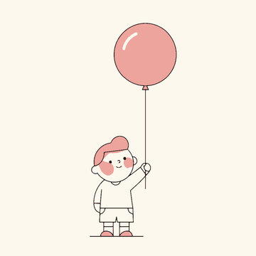 kid baloon birthday child boy vector 