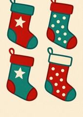 Festive stockings pattern wallpaper.