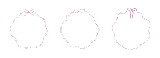 A sweet set of decorative lace and ribbon frames with a soft, vintage feel. Great for cards or posters.