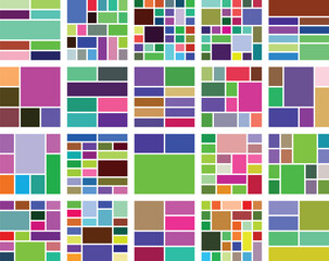 Colorful abstract geometric mosaic background with varied vibrant shapes