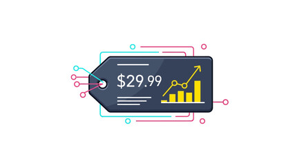 AI Price Tag Optimizer Icon — Flat Vector E-Commerce Analytics