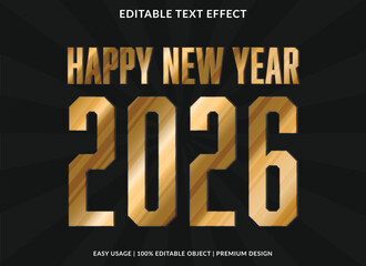 new year 2026 text effect design with modern gold style use for business brand and promotion background	