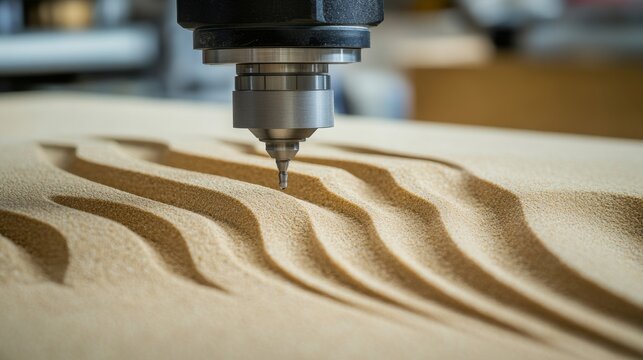 A detailed view of the metal engraving process driven by AI, highlighting precision and detail in the etching