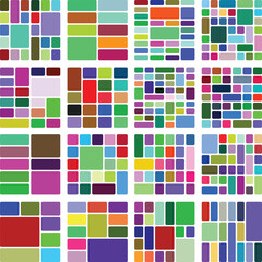 Vivid abstract geometric pattern with diverse colored rectangular shapes background