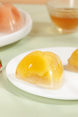 Crystal Sweet Rice Dumplings with Fresh Translucent Skin Traditional Asian Dessert